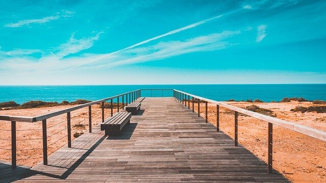 Imagem de uma praia no Algarve